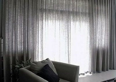 sheer curtain ripplefold style modern grey living room